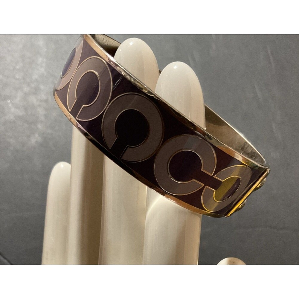 Coach Bracelet Silver Cuff Purple
